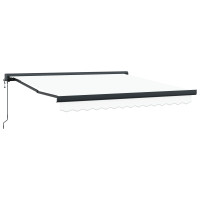 Produktbild för Utdragbar markis Vit 350 x 250 x 165 cm Tyg och Metall