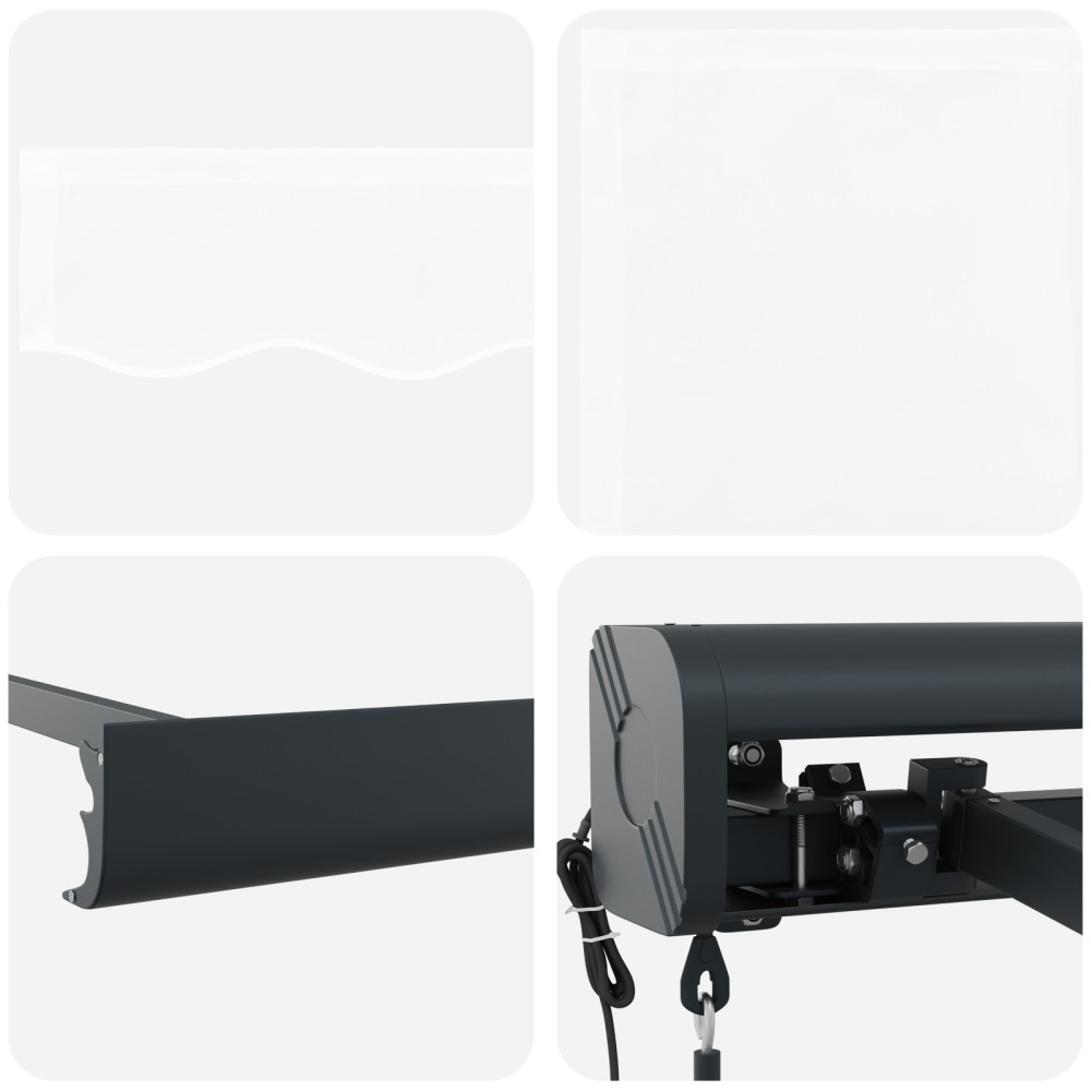 Produktbild för Utdragbar markis Vit 350 x 250 x 165 cm Tyg och Metall