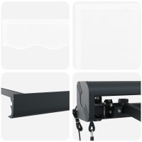 Produktbild för Utdragbar markis Vit 350 x 250 x 165 cm Tyg och Metall