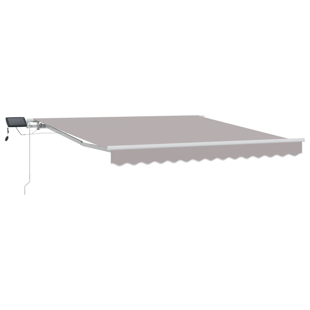 Produktbild för Utdragbar markis Ljusgrå 350 x 250 cm Duk och Aluminium