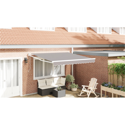 vidaXL Markis Ljusgrå 350 x 250 cm Polyester och metall