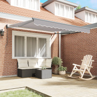 Produktbild för Utdragbar markis Ljusgrå 350 x 250 cm