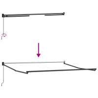 Produktbild för Utdragbar markis Ljusgrå 350 x 250 cm