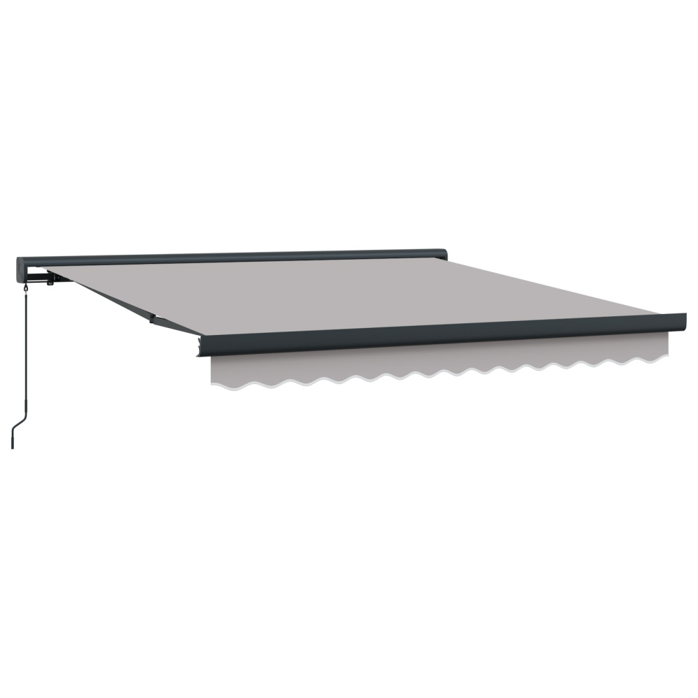 Produktbild för Utdragbar markis Ljusgrå 350 x 250 cm Canvas och Aluminium