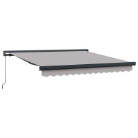 Produktbild för Utdragbar markis Ljusgrå 350 x 250 cm Canvas och Aluminium