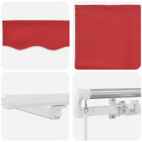 Produktbild för Utdragbar markis Röd 350 x 250 cm Duk och Aluminium