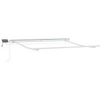 Produktbild för Utdragbar markis Grön och Vit 350 x 250 cm Duk och Aluminium