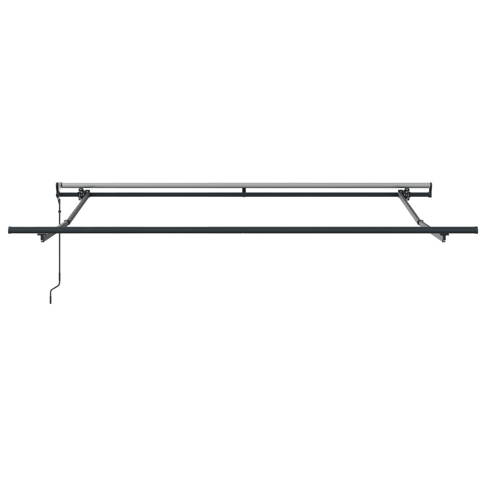 Produktbild för Utdragbar markis Grön och Vit 350 x 250 cm Duk och Aluminium