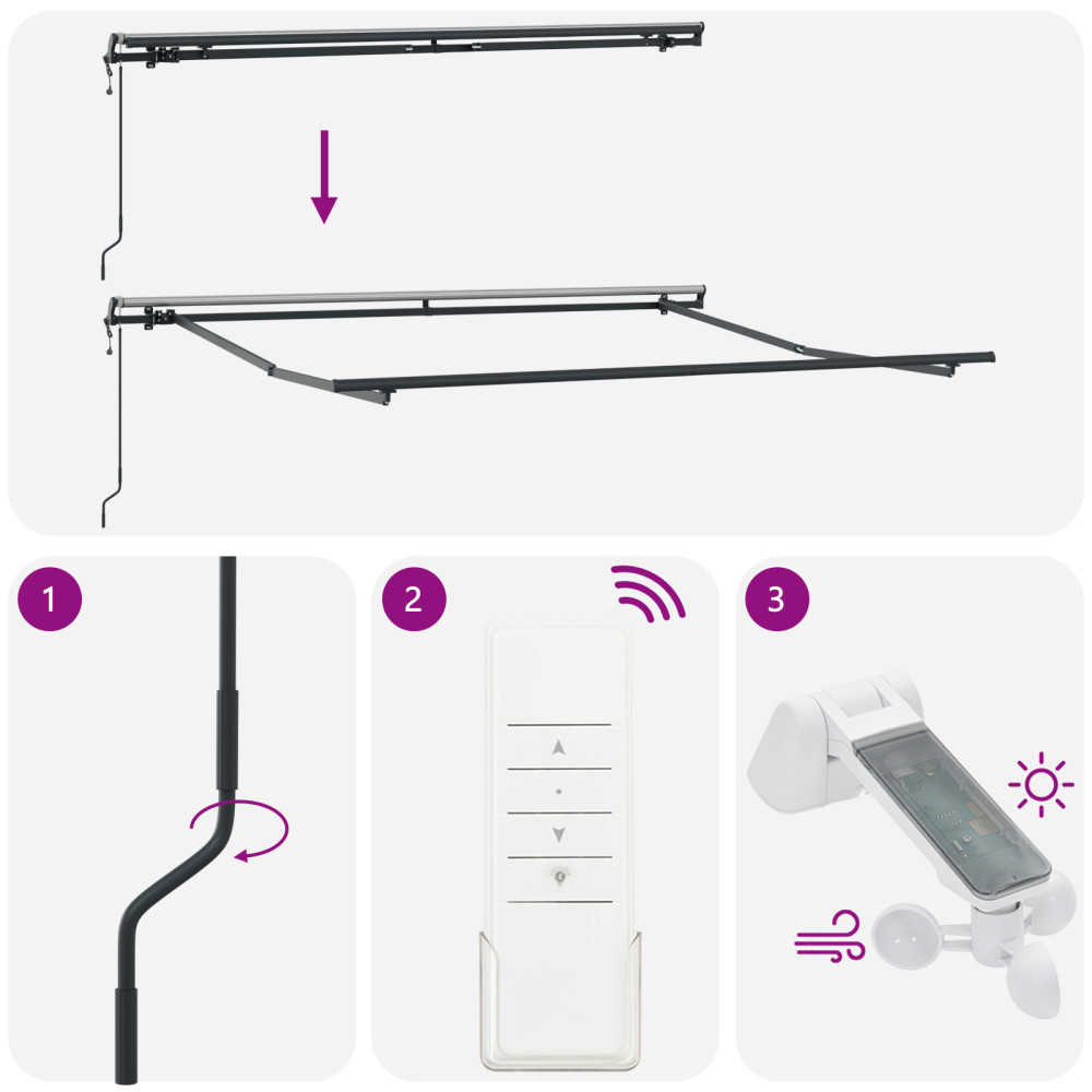 Produktbild för Utdragbar markis Grön och Vit 350 x 250 cm Duk och Aluminium