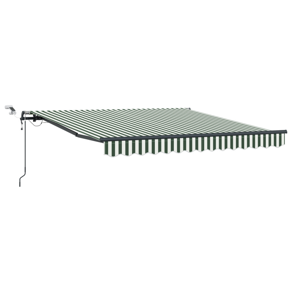 Produktbild för Markis tyg Grön och Vit 350 x 250 cm Polyester