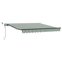 Produktbild för Markis tyg Grön och Vit 350 x 250 cm Polyester