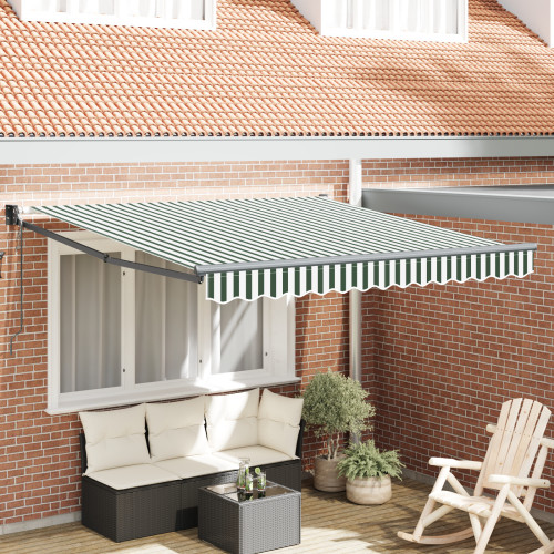 vidaXL Markis Grön och Vit 350 x 250 cm Polyester och metall