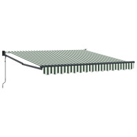 Produktbild för Markis Grön och Vit 350 x 250 cm Polyester och metall