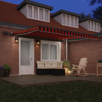 Produktbild för Utdragbar markis orange och brun 400 × 300 cm Duk och Aluminium