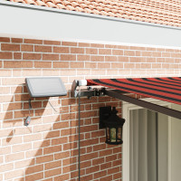 Produktbild för Utdragbar markis orange och brun 400 × 300 cm Duk och Aluminium
