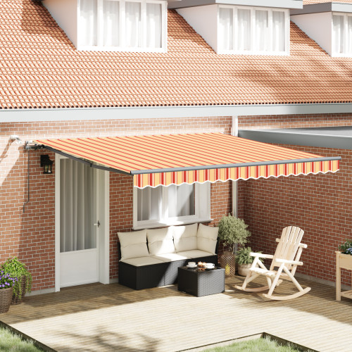 vidaXL Utdragbar markis Gul och Orange 400 × 300 cm Polyester