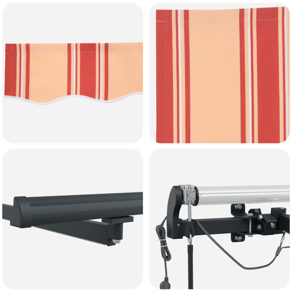 Produktbild för Utdragbar markis Gul och Orange 400 × 300 cm Polyester