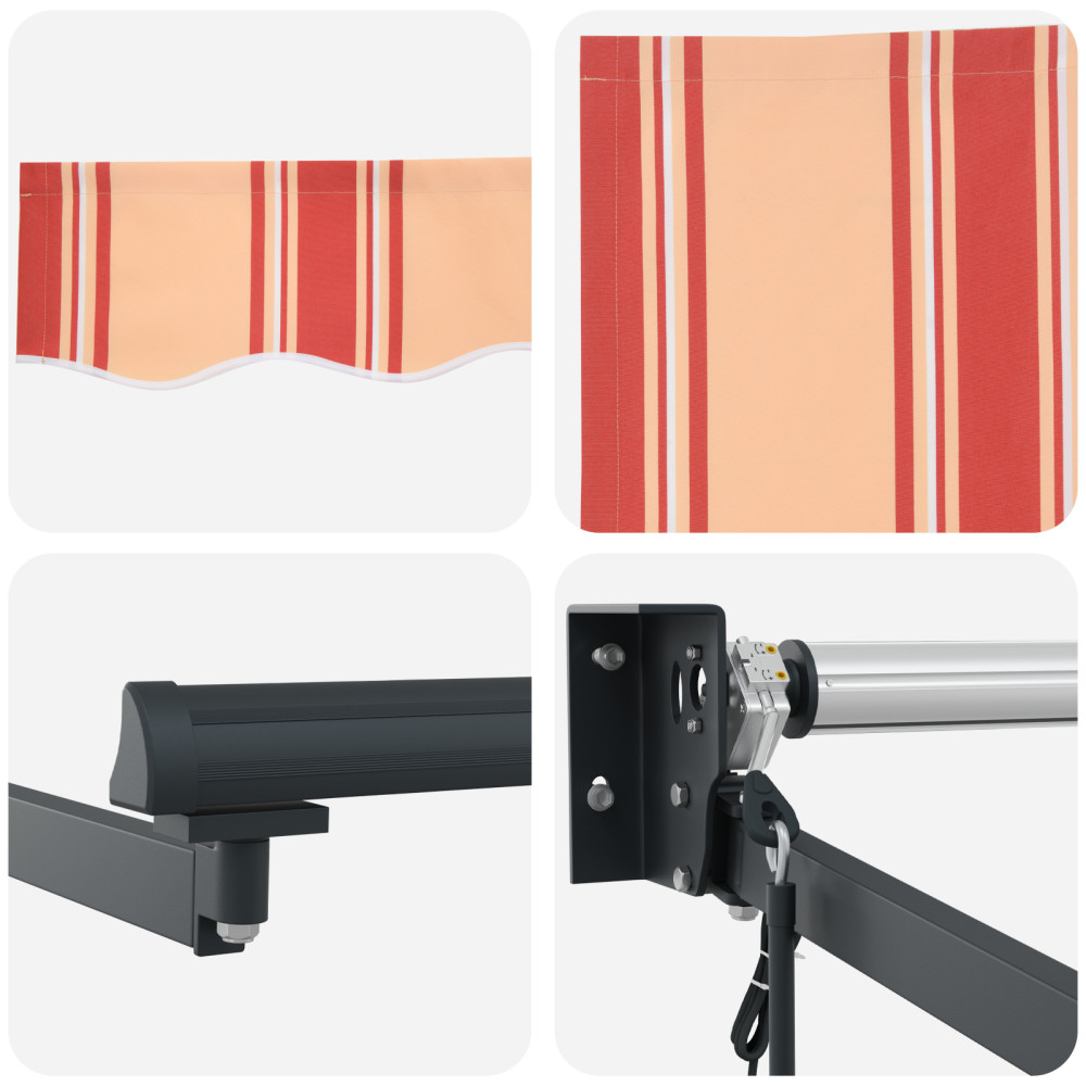 Produktbild för Utdragbar markis Gul och Orange 400 × 300 cm