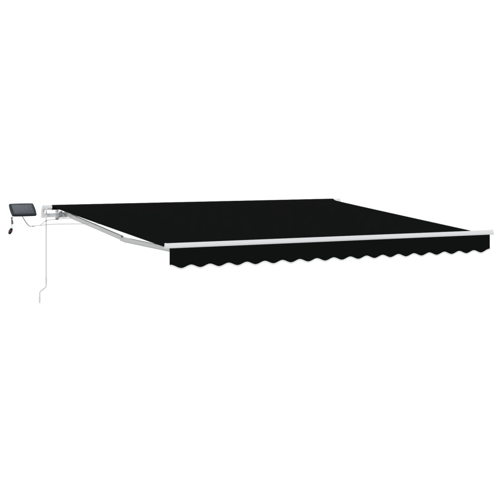 Produktbild för Utdragbar markis Svart 400 × 300 cm Duk och Aluminium