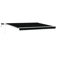 Produktbild för Utdragbar markis Svart 400 × 300 cm Duk och Aluminium