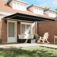 Produktbild för Utdragbar markis Svart 400 × 300 cm Duk och Aluminium
