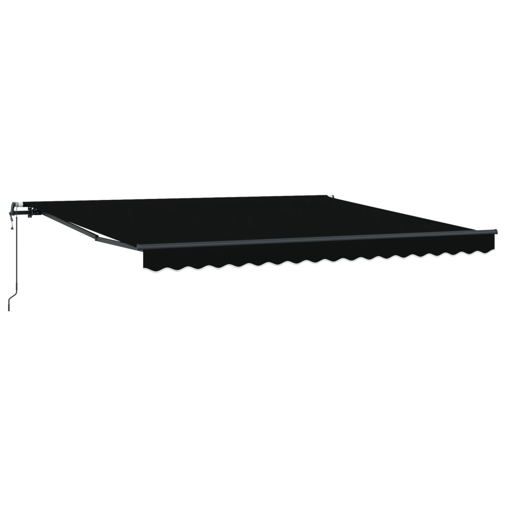 Produktbild för Utdragbar markis Svart 400 × 300 cm Duk och Aluminium