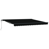 Produktbild för Utdragbar markis Svart 400 × 300 cm Duk och Aluminium