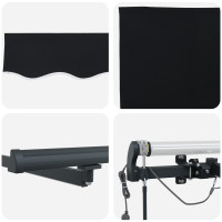 Produktbild för Markis tyg Svart 400 × 300 cm Polyester