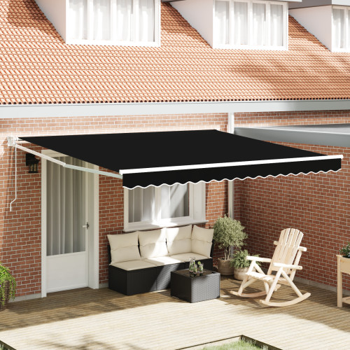 vidaXL Markis Svart 400 × 300 cm Polyester och metall