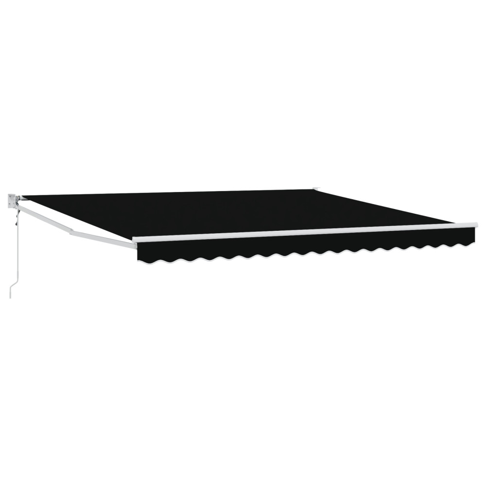 Produktbild för Markis Svart 400 × 300 cm Polyester och metall