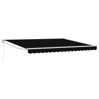 Produktbild för Markis Svart 400 × 300 cm Polyester och metall