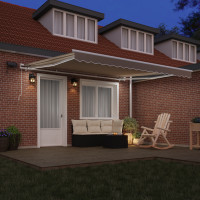 Produktbild för Utdragbar markis Beige 400 × 300 cm Duk och Aluminium
