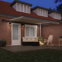 Produktbild för Utdragbar markis Beige 400 × 300 cm Duk och Aluminium