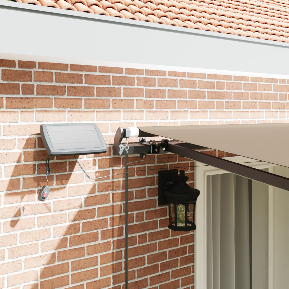 Produktbild för Utdragbar markis Beige 400 × 300 cm Duk och Aluminium