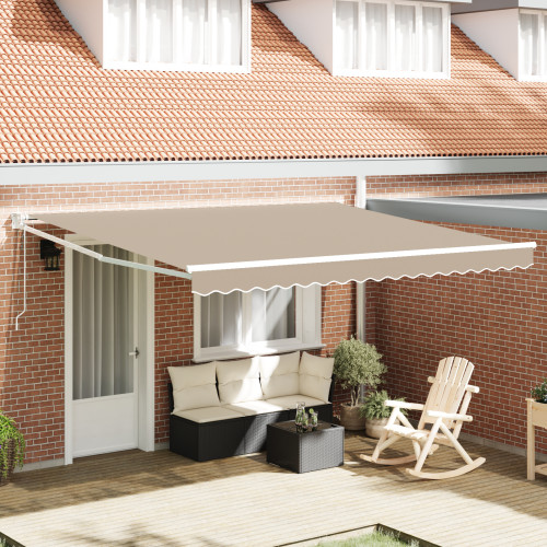 vidaXL Markis Beige 400 × 300 cm Polyester och metall
