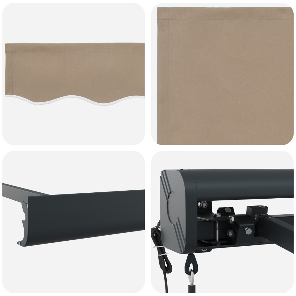 Produktbild för Utdragbar markis Beige 400 × 300 cm Tyg och Metall