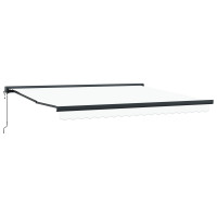 Produktbild för Utdragbar markis Vit 400 × 300 cm Tyg och Metall