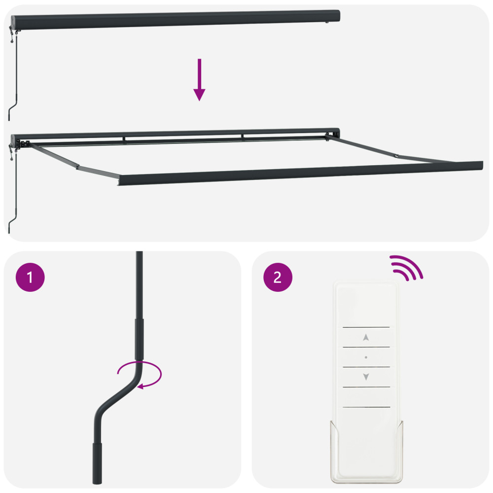 Produktbild för Utdragbar markis Vit 400 × 300 cm Tyg och Metall