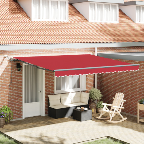 vidaXL Utdragbar markis Röd 400 × 300 cm Polyester