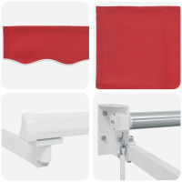 Produktbild för Utdragbar markis Röd 400 × 300 cm 100% Polyester och Aluminium
