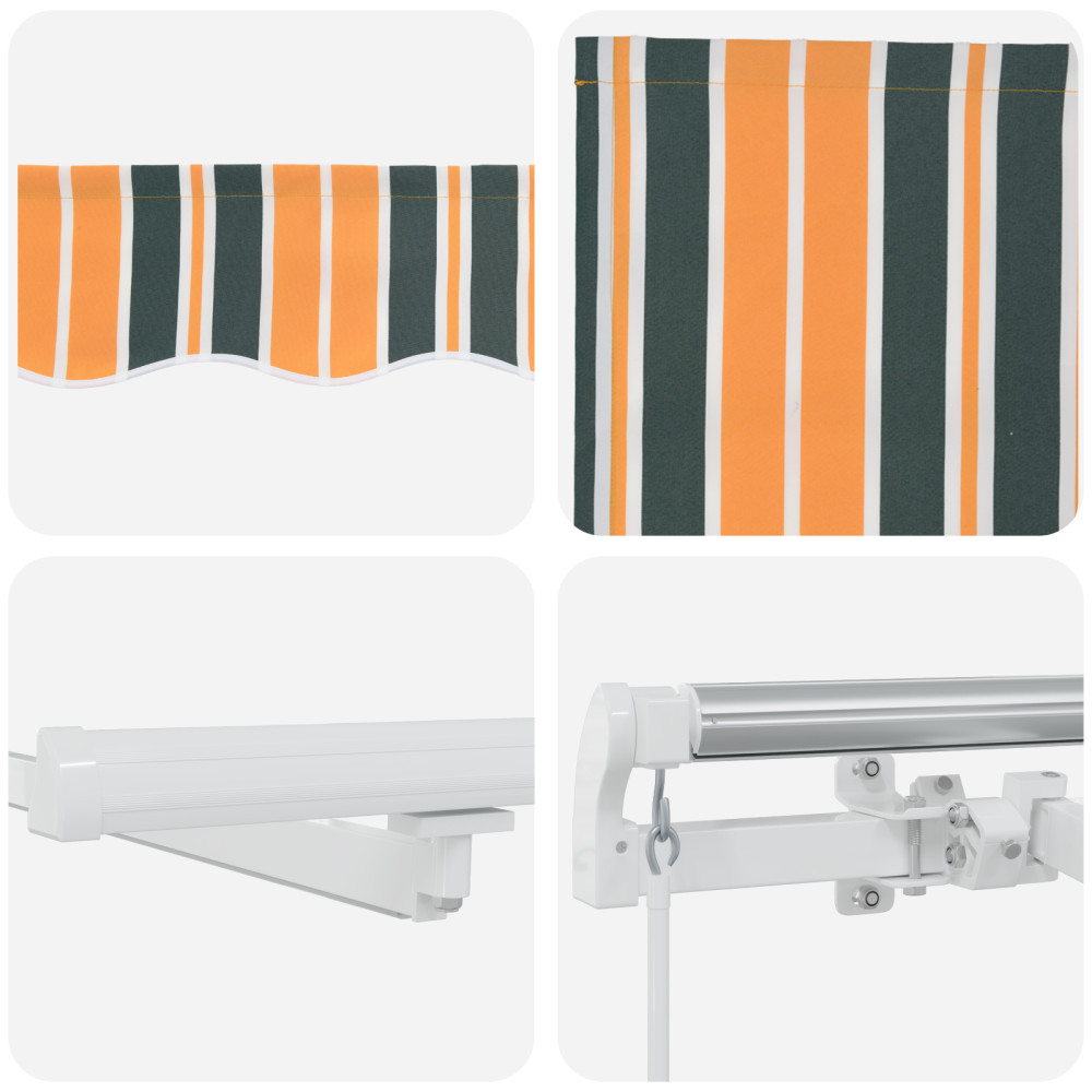 Produktbild för Utdragbar markis Grön och gul 400 × 300 cm Duk och Aluminium