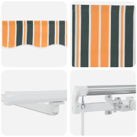 Produktbild för Utdragbar markis Grön och gul 400 × 300 cm Duk och Aluminium