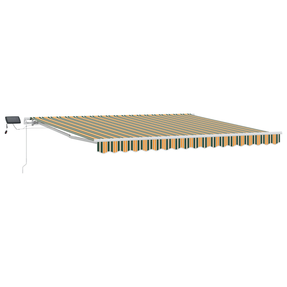 Produktbild för Utdragbar markis Grön och gul 400 × 300 cm Duk och Aluminium