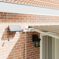 Produktbild för Utdragbar markis Grön och gul 400 × 300 cm Duk och Aluminium