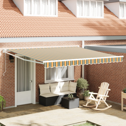 vidaXL Markis Flerfärgsdesign 400 × 300 cm Polyester och metall