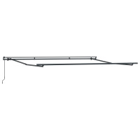 Produktbild för Utdragbar markis Grön och Vit 400 × 300 cm