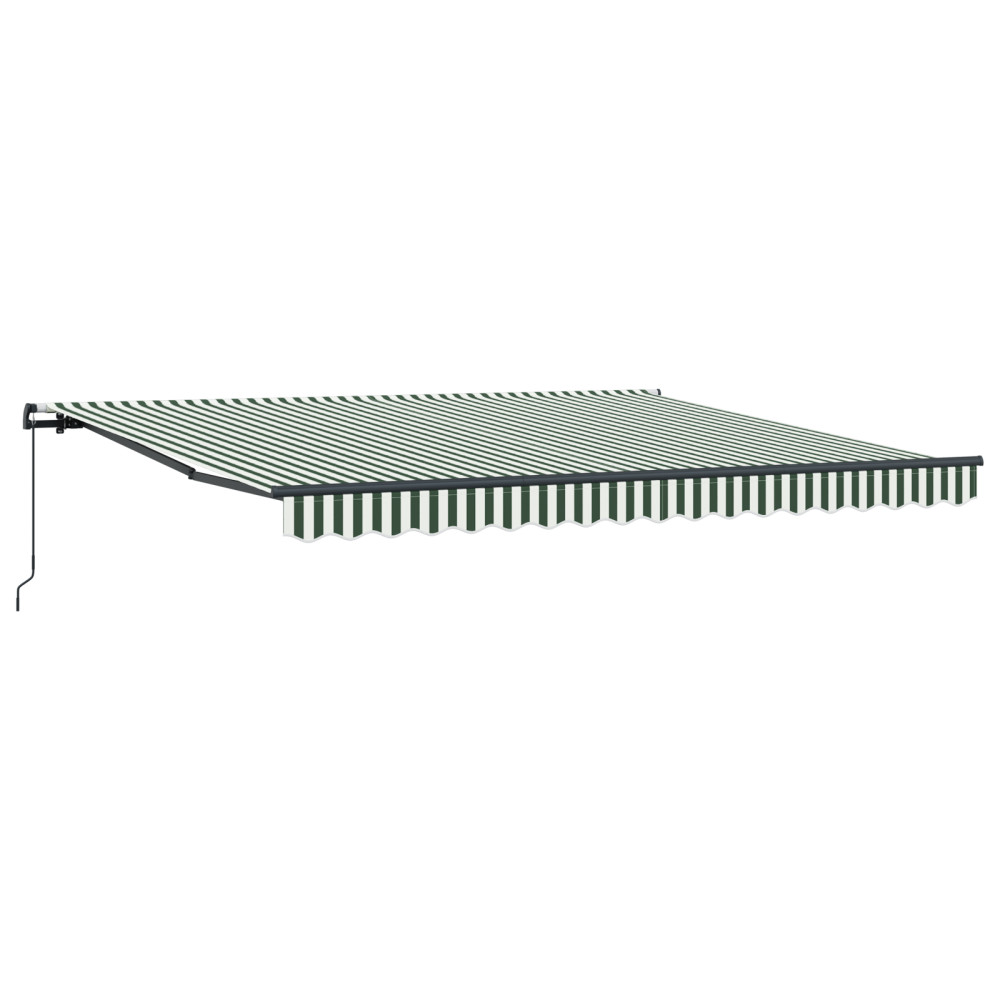 Produktbild för Utdragbar markis Grön och Vit 400 × 300 cm