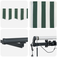 Produktbild för Markis tyg Grön och Vit 400 × 300 cm Polyester