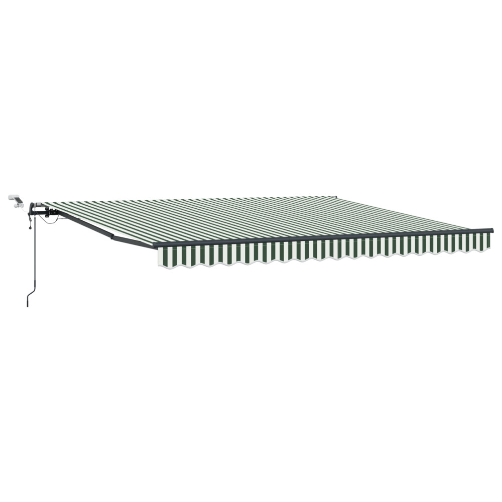 Produktbild för Markis tyg Grön och Vit 400 × 300 cm Polyester