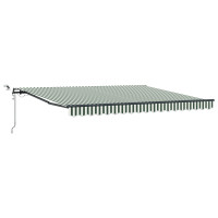 Produktbild för Markis tyg Grön och Vit 400 × 300 cm Polyester